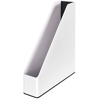 Leitz WOW Plastic Magazine File, White & Black