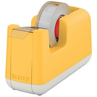 Leitz Cosy Tape Dispenser with Tape, Heavy Base, Warm Yellow