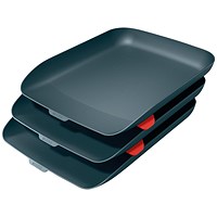 Leitz Cosy Letter Tray, A4, Velvet Grey, Pack of 3
