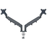 Leitz Ergo Dual Monitor Arm, Adjustable Height and Tilt, Dark Grey