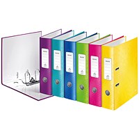 Leitz Wow A4 Lever Arch Files, 80mm Spine, Assorted, Pack of 10