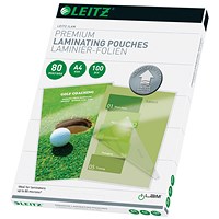 Leitz iLAM Prem A4 Laminating Pouches, 160 Microns, Glossy, Pack of 100