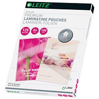 Leitz iLAM Prem A4 Laminating Pouches, 125 Microns, Glossy, Pack of 100