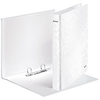 Leitz WOW Ring Binder, A4, 2 D-Ring, 25mm Capacity, White, Pack of 10