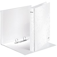 Leitz WOW Ring Binder, A4, 2 D-Ring, 25mm Capacity, White, Pack of 10