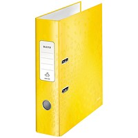 Leitz A4 Lever Arch Files, 80mm Spine, Yellow, Pack of 10