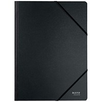 Leitz Recycle A4 Elasticated Folder, Black, Pack of 10