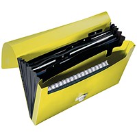 Leitz Recycle Expanding Concertina Project File, 5 Part, A4, Yellow, Pack of 5
