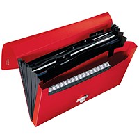 Leitz Recycle Expanding Concertina Project File, 5 Part, A4, Red, Pack of 5