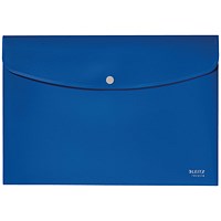 Leitz Recycle A4 Plastic Popper Wallets, Blue, Pack of 10