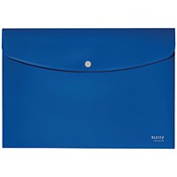 Leitz Recycle A4 Plastic Document Wallet, Blue, Pack of 10