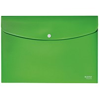 Leitz Recycle A4 Plastic Document Wallet, Green, Pack of 10