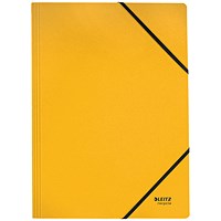 Leitz Recycle A4 Elasticated Folder, Yellow, Pack of 10