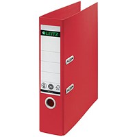 Leitz Recycled A4 Lever Arch Files, 80mm Spine, Red, Pack of 10