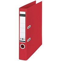 Leitz Recycled A4 Lever Arch Files, 50mm Spine, Red, Pack of 10