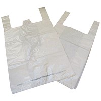 Flexocare Biodegradable Carrier Bags, White, Pack of 1000