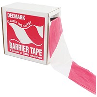Flexocare Polythene Barrier Tape 72mmx500m Red/White