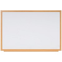 Bi-Office Earth Executive Non-Magnetic Whiteboard, Drywipe Surface, MDF 22 mm Frame With Oak Finish, 900x600mm