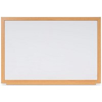 Bi-Office Earth Prime Double-Sided Non-Magnetic Whiteboard, Drywipe Surface, MDF 32 mmFrame With Oak Finish, 1200x900mm