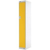 Single Compartment Locker, 300x300x1800mm, Yellow Door