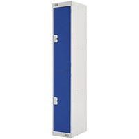 Two Compartment Locker 300x300x1800mm Blue Door