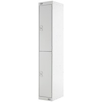Two Compartment Locker, 300x300x1800mm, Light Grey Door