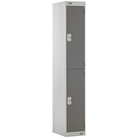 Two Compartment Locker, 300x300x1800mm, Dark Grey Door