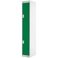 Two Compartment Locker, 300x300x1800mm, Green Door