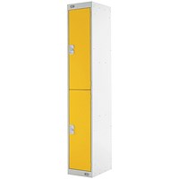 Two Compartment Locker, 300x300x1800mm, Yellow Door