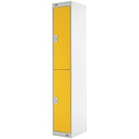 Two Compartment Locker 300x300x1800mm Yellow Door