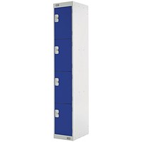 Four Compartment Locker 300x300x1800mm Blue Door