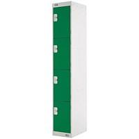 Four Compartment Locker, 300x300x1800mm, Green Door
