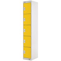 Five Compartment Locker, 300x300x1800mm, Yellow Door