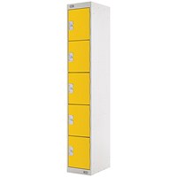 Five Compartment Locker 300x300x1800mm Yellow Door