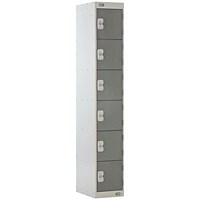 Six Compartment Locker, 300x300x1800mm, Dark Grey Door