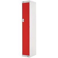 Single Compartment Locker, 300x450x1800mm, Red Door Single Compartment Locker, 300x450x1800mm, Red Door