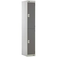 Two Compartment Locker, 300x450x1800mm, Dark Grey Door