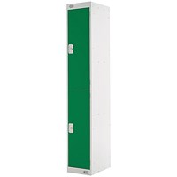 Two Compartment Locker, 300x450x1800mm, Green Door
