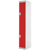 Two Compartment Locker, 300x450x1800mm, Red Door