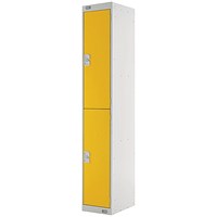 Two Compartment Locker, 300x450x1800mm, Yellow Door