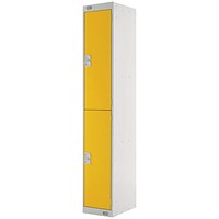 Two Compartment Locker 300x450x1800mm Yellow Door