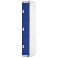 Three Compartment Locker 300x450x1800mm Blue Door