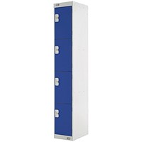 Four Compartment Locker, 300x450x1800mm, Blue Door