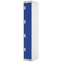 Four Compartment Locker 300x450x1800mm Blue Door