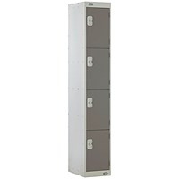 Four Compartment Locker, 300x450x1800mm, Dark Grey Door