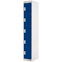 Five Compartment Locker, 300x450x1800mm, Blue Door