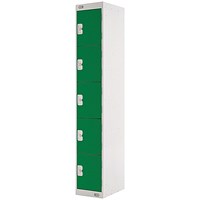 Five Compartment Locker, 300x450x1800mm, Green Door