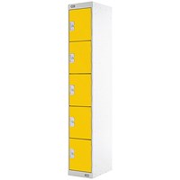 Five Compartment Locker 300x450x1800mm Yellow Door