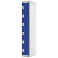 Six Compartment Locker, 300x450x1800mm, Blue Door
