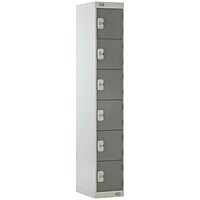 Six Compartment Locker, 300x450x1800mm, Dark Grey Door
